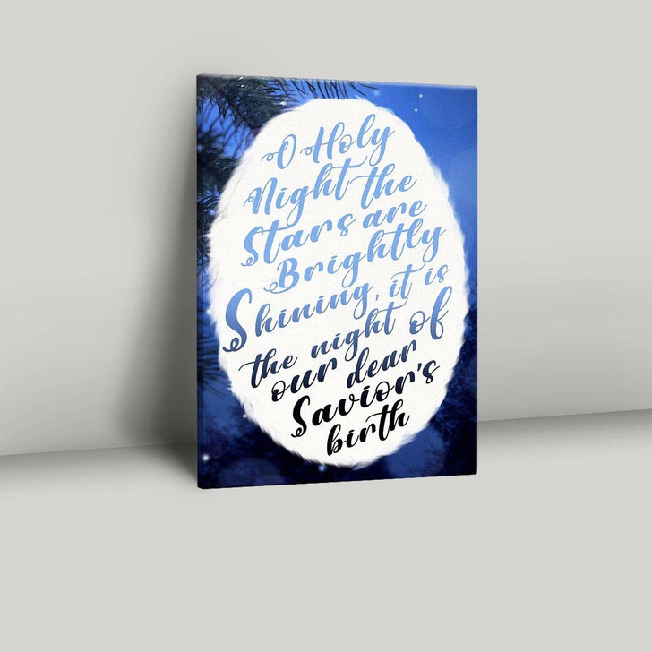Oh Holy Night The Stars Are Brightly Shining Canvas Prints Bible Verse Wall Decor Scripture Wall Art For Christmas
