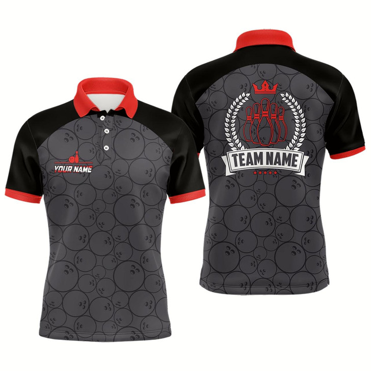 Goofygear Personalized Camo Bowling Shirts For Men, Bowling Team League Jerseys, Retro Bowling Shirts Red