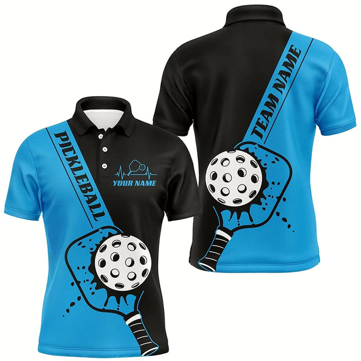 Goofygear Black And Blue Custom Pickleball Team Shirts For Men, Pickleball Jersey Men'S Pickleball Outfit
