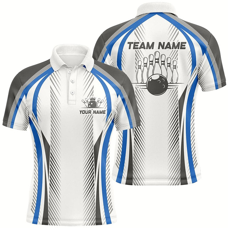 Goofygear Personalized Blue Bowling Shirts Bowling Team Jersey Bowling League Outfits For Men Style 2