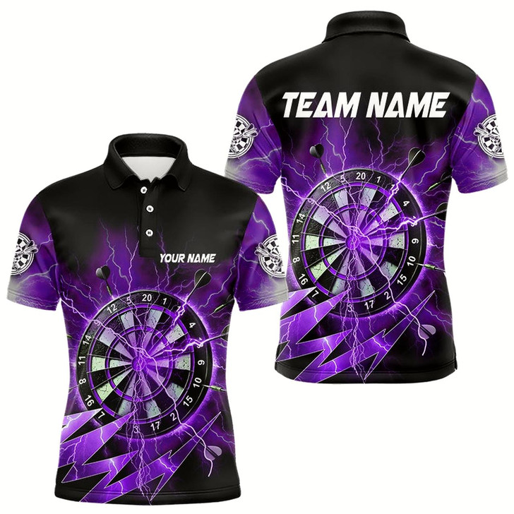 Goofygear Personalized Purple Dartboard Thunder Storm Lighting Dart Shirts For Men Custom Team Dart Jerseys Style 1