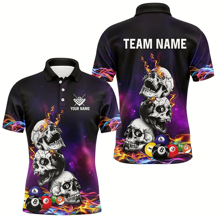 Goofygear Personalized Funny Skull Colorful Billiard Balls Jerseys For Men Custom Unique 3D Billiard Shirts