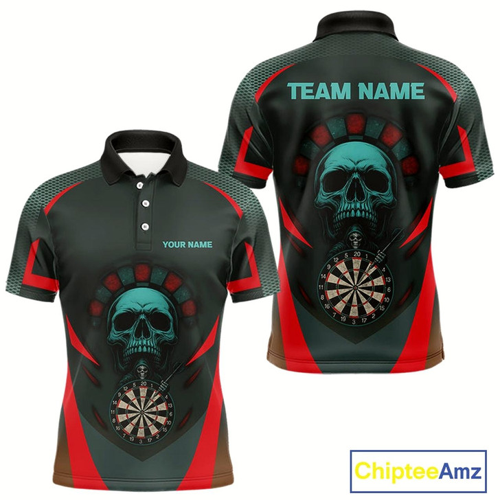Goofygear Spartan Skull Style Warrior Men'S Darts Team Shirt - Personalized Name For Players Style 1