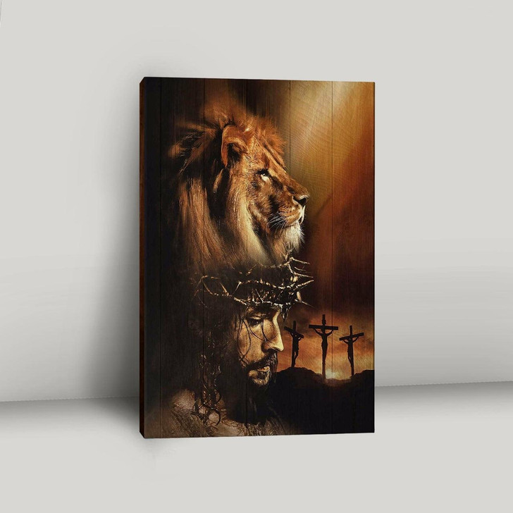 Lion The Face Of Jesus Crown Of Thorn Jesus Painting Canvas Art Christian Art Bible Verse Wall Art Religious Home Decor
