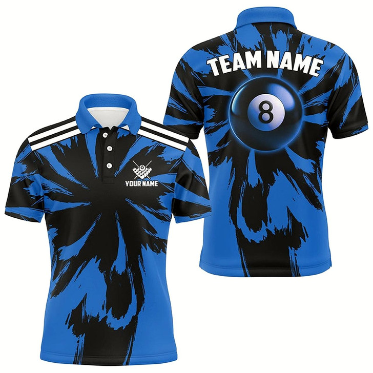 Goofygear Personalized Funny Storm Blue 8 Ball Pool Men Billiard Shirts Custom Unique Team Billiard Jerseys