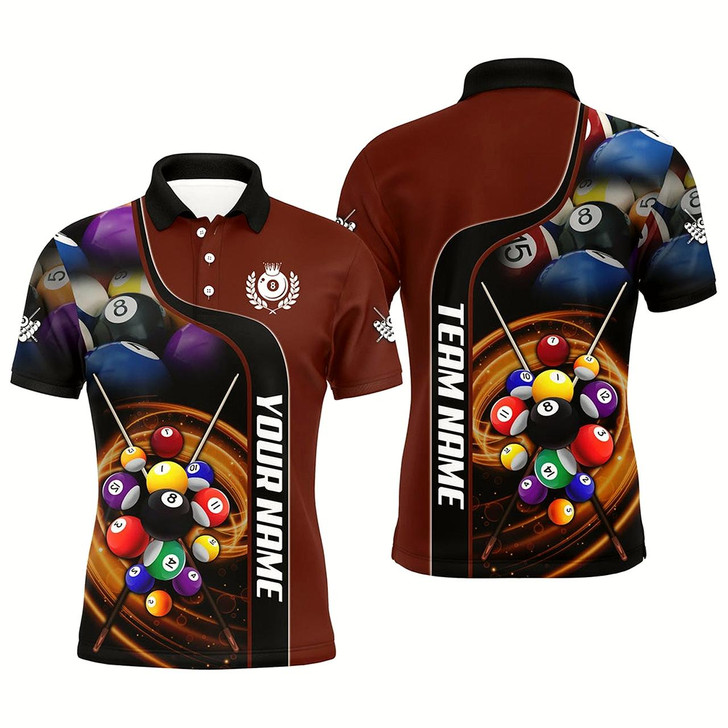 Goofygear Personalized 3D Billiard Balls Red Dark Custom Billiard Shirts For Men, Billiard Team Jersey Attire Style 1