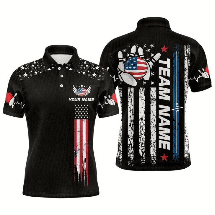 Goofygear American Flag Bowling Custom Men Bowling Shirt Polo Bowling Team Jerseys Style 2