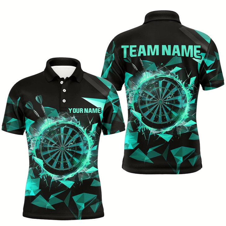Goofygear Personalized Turquoise Darts Board 3D Printed Men Polo Shirts, Darts Team Jerseys