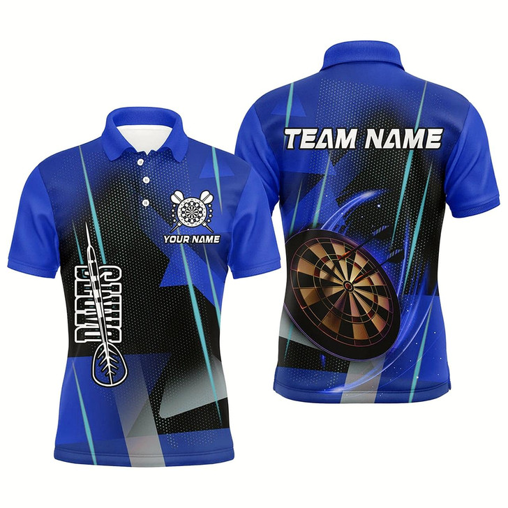 Goofygear Personalized Darts Polo 3D Printed Shirts For Men Custom Blue Darts Team Jersey