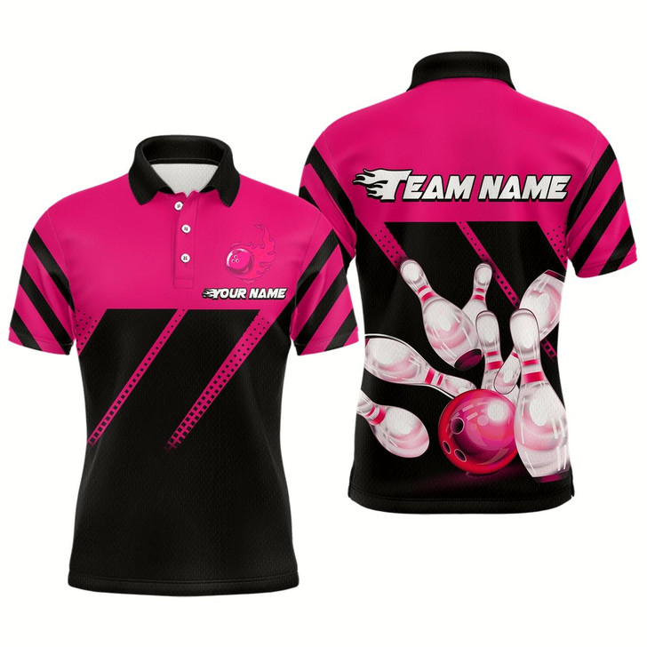 Goofygear Pink Bowling Shirt Custom Bowling Jersey For Men Bowling Polo Shirts