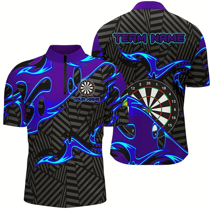 Goofygear Black Purple Darts Board Personalized Men Dart Quarter-Zip Shirt Custom Darts Team Jerseys