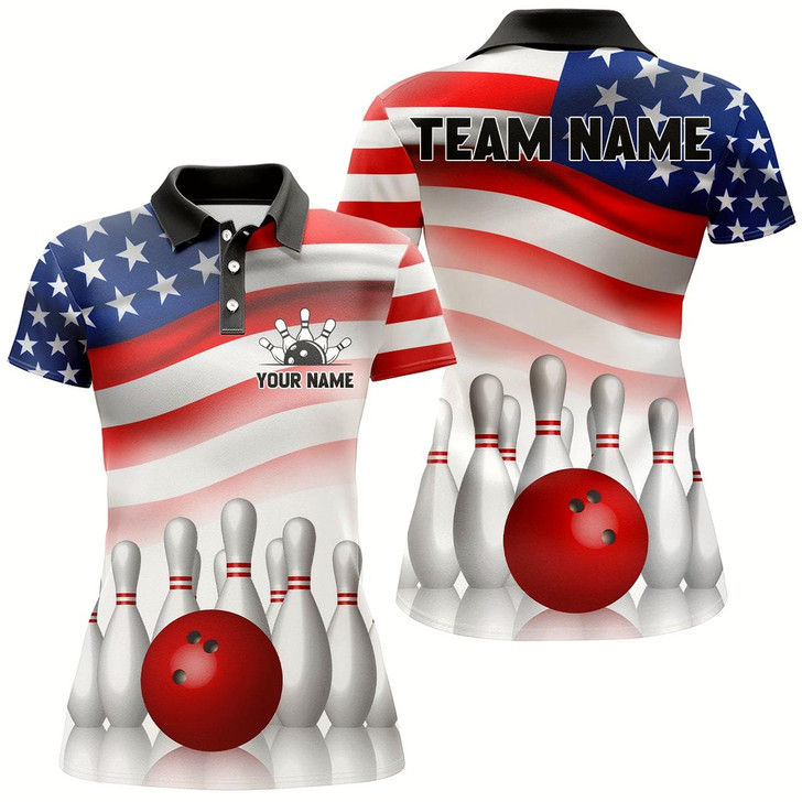 Goofygear Usa Bowling Shirt Personalized Polo Shirt For Women Bowling Team Jersey