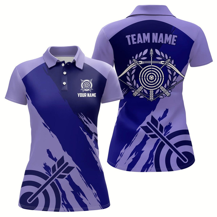 Goofygear Personalized Purple Jerseys Archery Women Polo Shirts Custom Archery Target Shirts, Archery Jerseys
