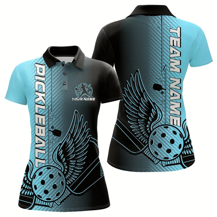 Goofygear Custom Blue Pickleball Wings Jerseys Outdoor Pickleball Polo Team Shirts For Women