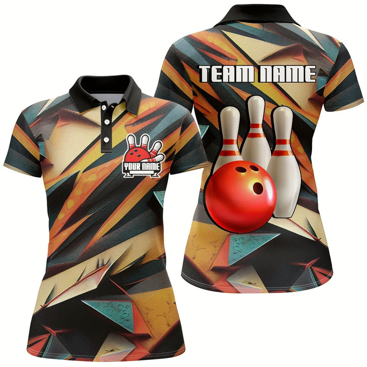 Goofygear Personalized Bowling Shirts Women Custom Bowling Jersey Team Bowling Polo Shirt