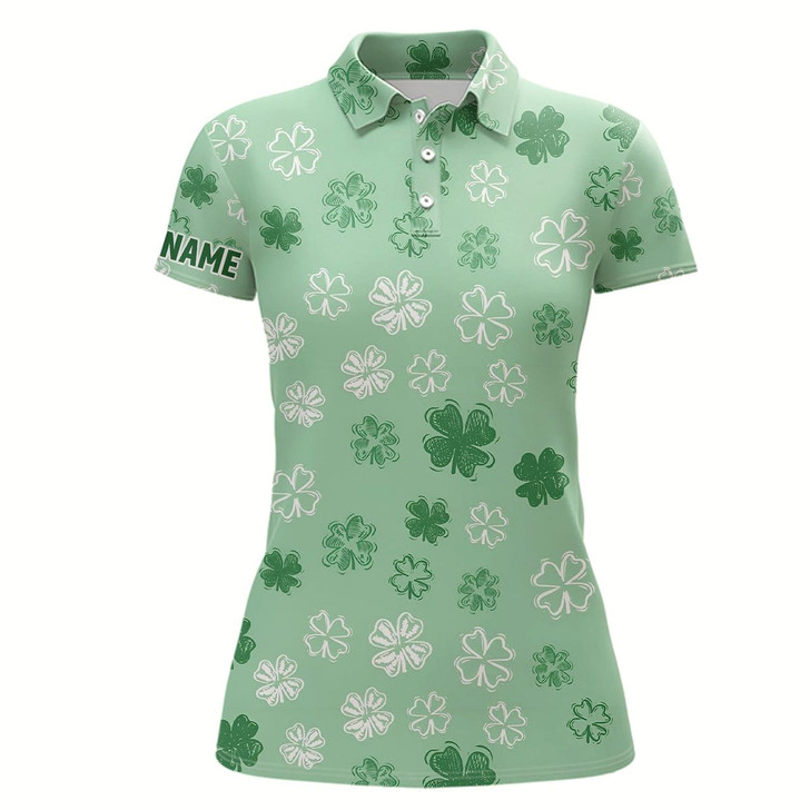 Goofygear Womens Golf Polo Shirt Green Clover St Patrick Day Custom Golf Shirts For Women Golfing Gifts Style 2