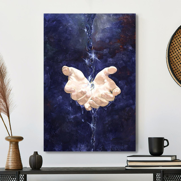 Living Water Girl Praying To Jesus Canvas Poster Christian Wall Art Christ Pictures Religious Canvas Prints Devotional