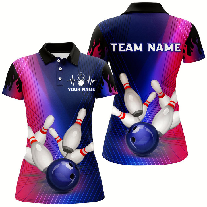 Goofygear Personalized 3D Bowling Shirt For Women Bowling Team League Polo Shirt Unisex Bowlers Jersey