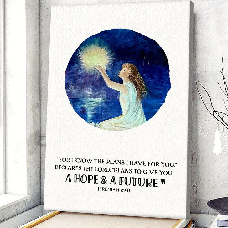 For I Know The Plans I Have For You Jeremiah 29:11 Christian Canvas Prints Bible Verse Art Inspirational Faith Canvas