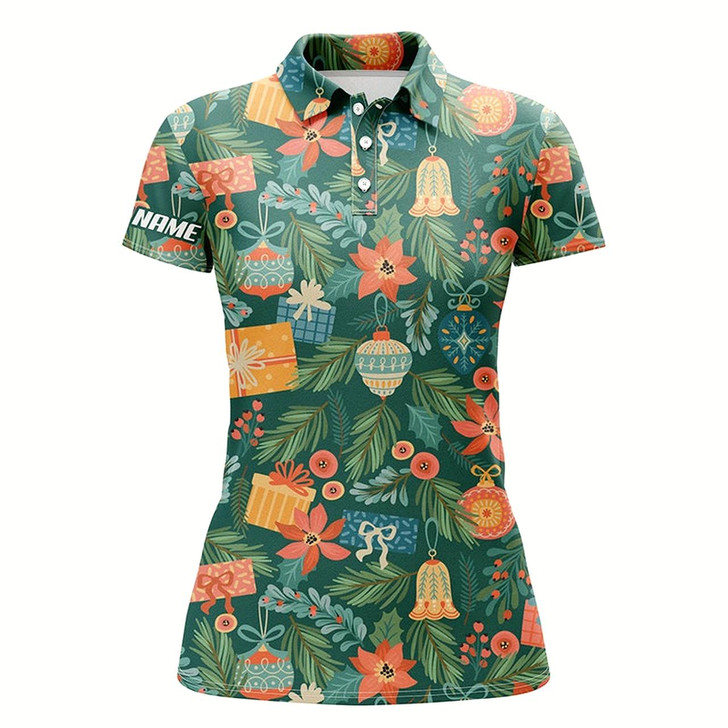 Goofygear Christmas Toys And Gifts Pattern Womens Golf Polo Shirts Custom Name Golf Gifts For Women