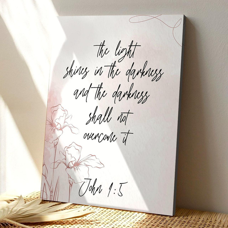 The Light Shines In The Darkness Christian Canvas Prints Faith Canvas With Bible Verse For Hope And Guidance