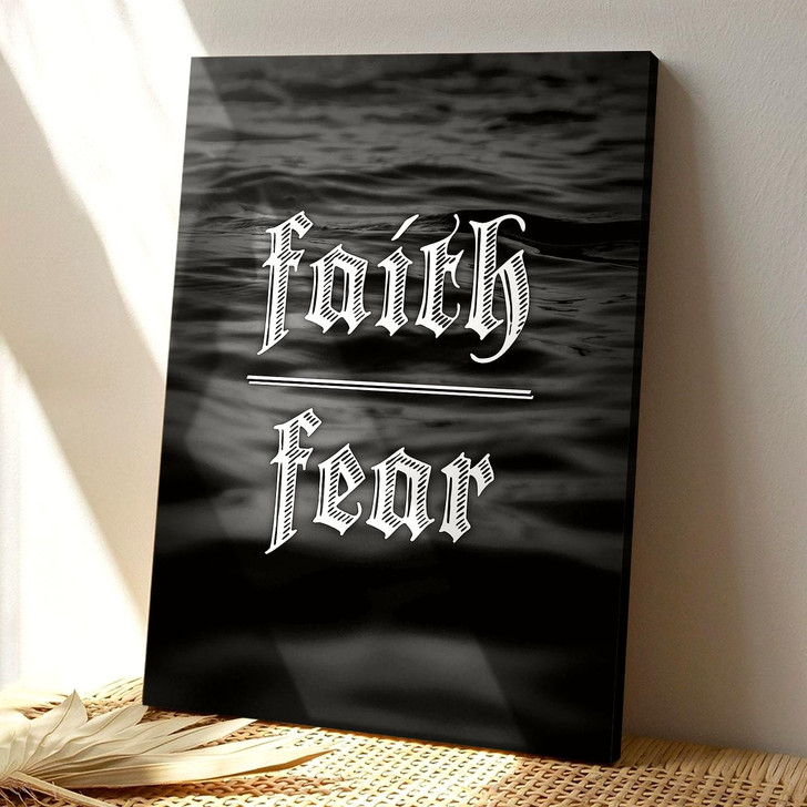 Faith Over Fear Christian Canvas Prints Faith Canvas With Bible Verse For Overcoming Anxiety
