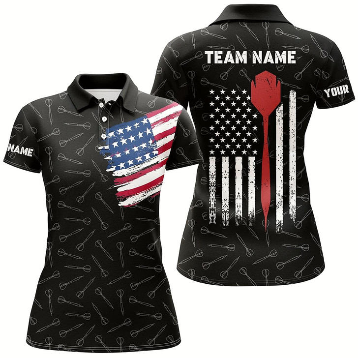 Goofygear American Flag Darts Polo Shirt Custom Patriotic Darts Shirt For Women Dart Team Jersey