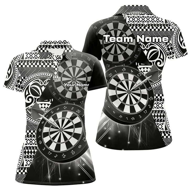 Goofygear Personalized Tribal White Black Dart Polo Shirts For Women Dart Jerseys Custom Dart Team Shirts