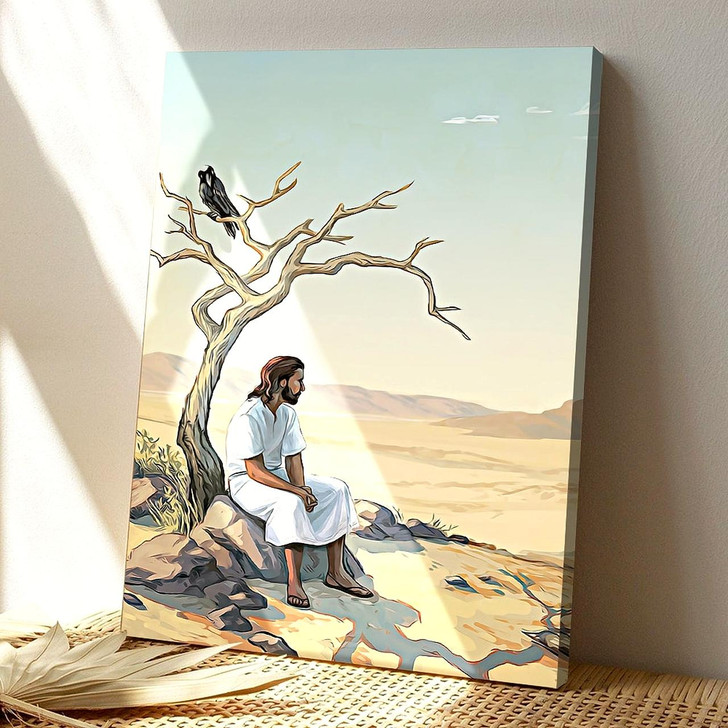 Jesus Sitting Under A Tree Canvas Art Featuring Jesus Pictures And Faith Based Wall Art For Christian Gifts And