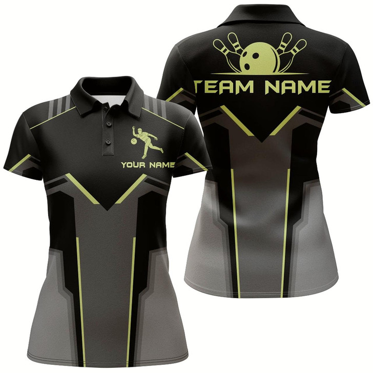 Goofygear Custom Team Name Polo Bowling Shirt For Women, Bowlers Jersey Short Sleeves