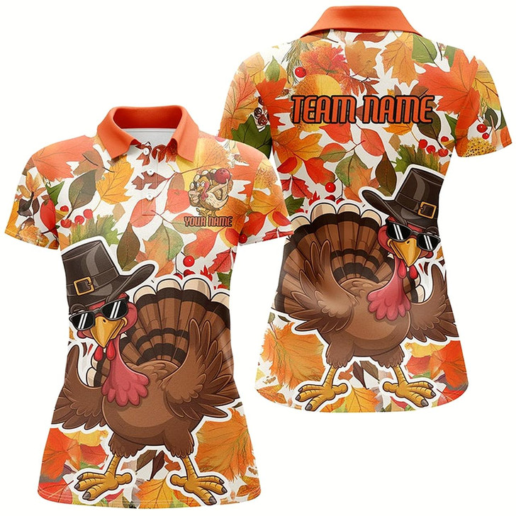 Goofygear Custom Funny Turkey Bowling Shirts For Women, Thanksgiving Bowling Team Shirt Bowler Outfit Style 1