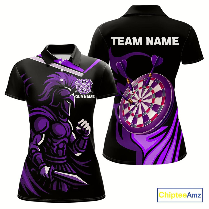 Goofygear Custom Black And Purple Dartboard Warriors Darts Shirt For Women Outfits Dart Team Shirt
