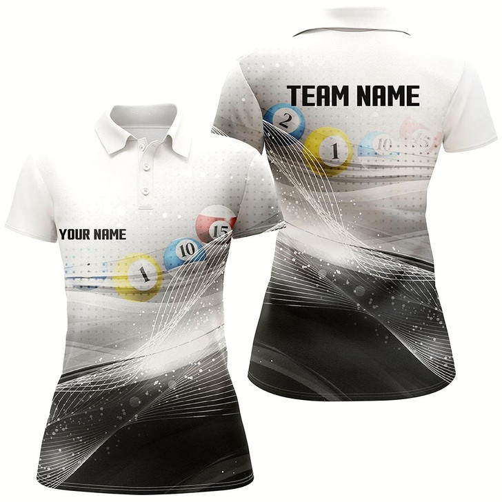 Goofygear Personalized Black White Billiards Shirts For Women Billiards Team Shirts Custom Billiard Jerseys