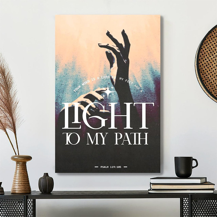 You Word Is A Lamp To My Feet Bible Verse With Jesus Lion Painting Canvas Wall Art For Faith-Based Christian Gifts And