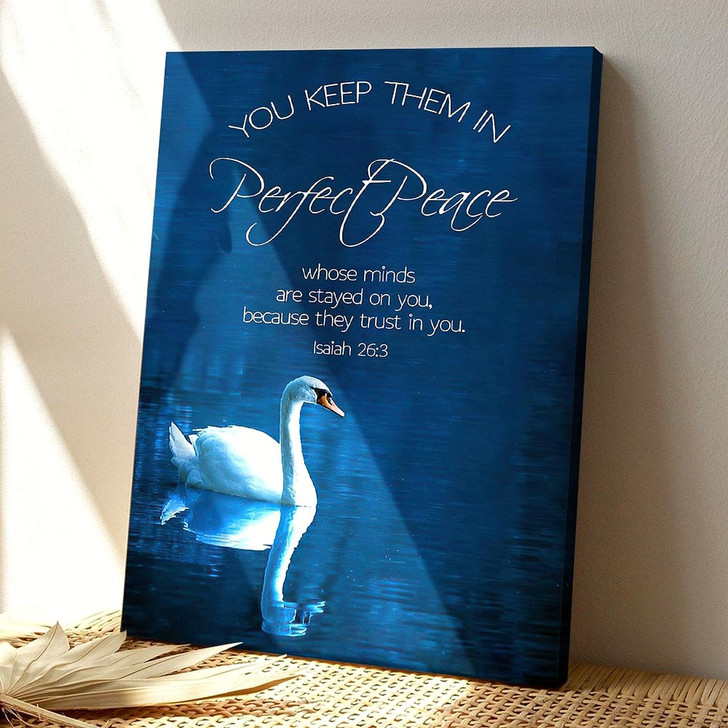 You Keep Them In Perfect Peace Bible Verse With Jesus Lion Painting Canvas Wall Art Inspirational Christian Gifts And