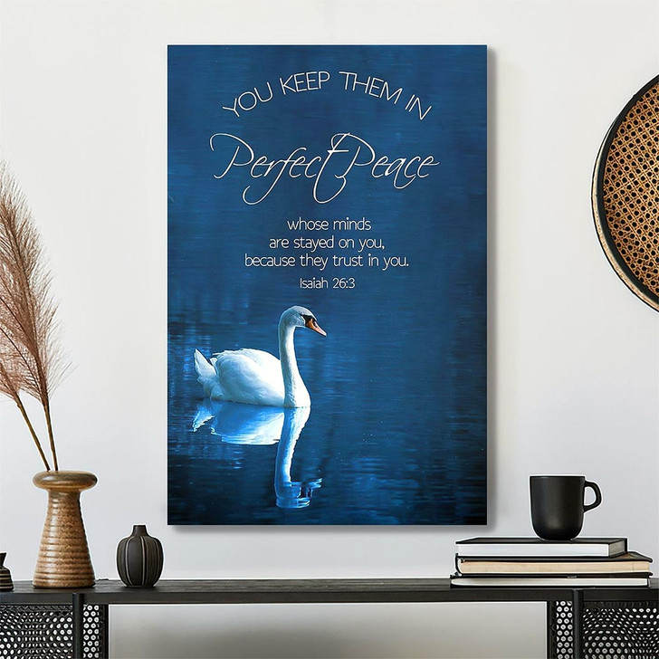 You Keep Them In Perfect Peace Bible Verse With Jesus Lion Painting Canvas Wall Art Inspirational Christian Gifts And