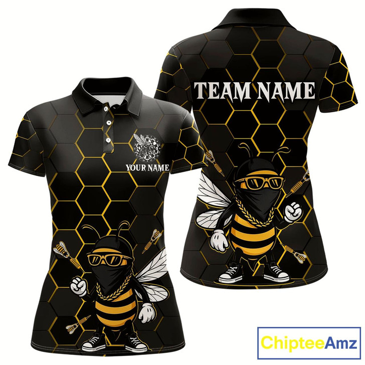 Goofygear Bee Human And Dart Arrows Funny Darts Shirt For Women - Custom Name & Team Jersey