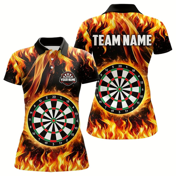 Goofygear Flame Darboard Fire Pattern Custom Women Darts Shirts Team Jerseys