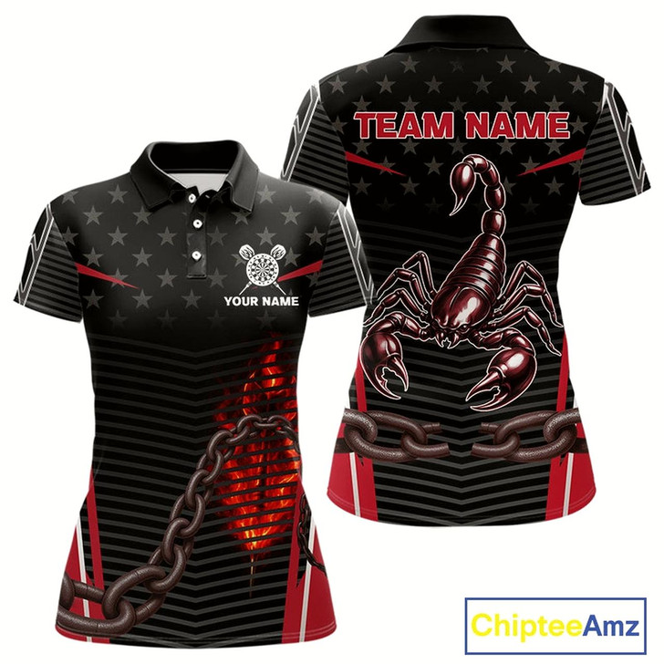 Goofygear Custom Red Flames Scorpion Dart Arrow Darts Shirt For Women Dart Jersey Uniform