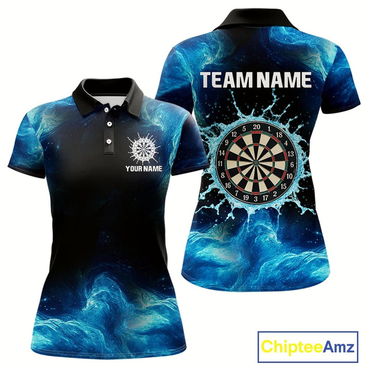 Goofygear Dripping Water Dartboard Darts Shirt For Women - Name Personalization Darts Jersey
