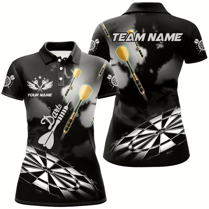 Goofygear Black White Dart Board Hazy Smoke Custom 3D Dart Shirts For Women Darts League Team Shirt Dart Jersey