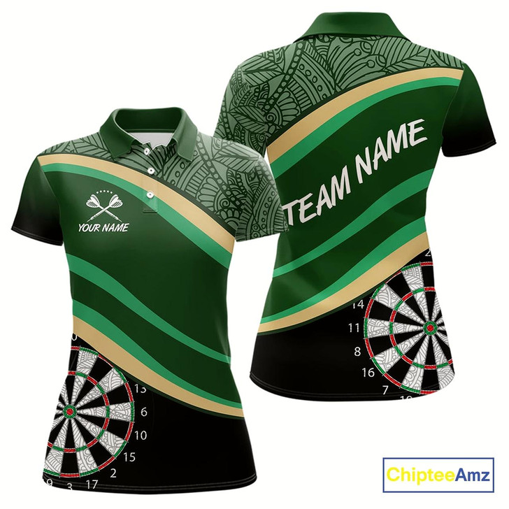 Goofygear Leafy Whirl Dart Boards Darts Funny Shirt For Women - Custom Team & Player Name