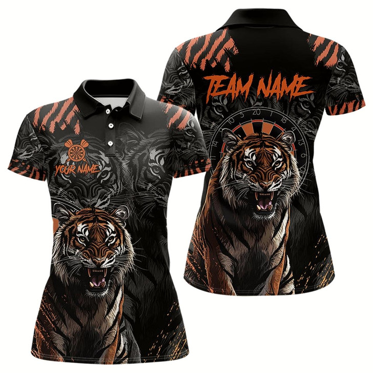 Goofygear Personalized Tiger Darts Shirt With Pocket Option For Women, Darts Team Jersey