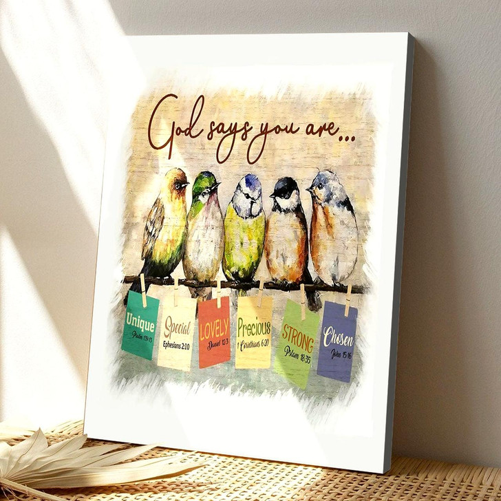God Says You Are Sparrow Canvas Wall Art Featuring Bible Verse And Scripture For Christian Gifts