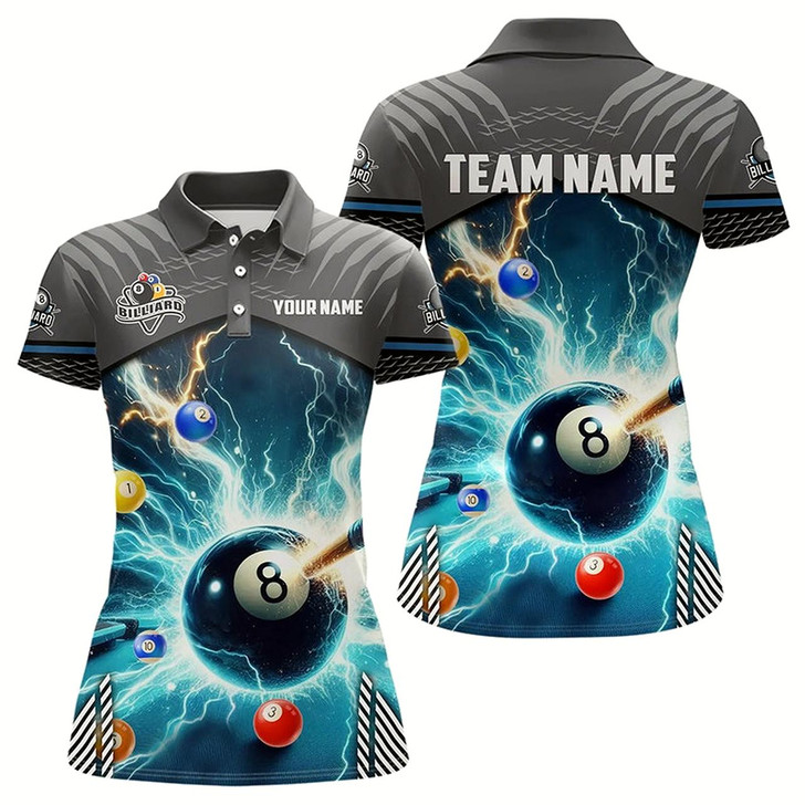 Goofygear Personalized Striking Thunder Lightning Billiard Shirts For Women Custom Billiard Sport Jerseys