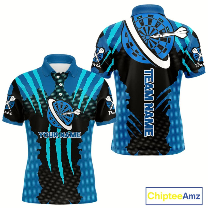 Goofygear Blue Darts Shirt With Claw Mark Design – Custom Team & Name Shirt For Women