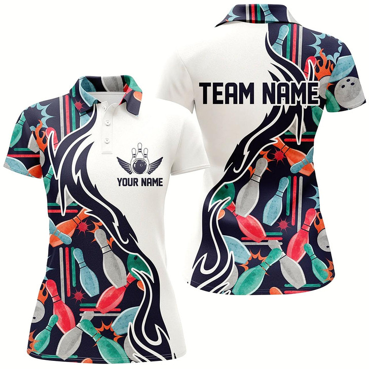 Goofygear Custom Bowling Shirts For Women, Personalized Bowling Team Jerseys Style 1