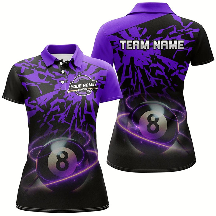 Goofygear Personalized Purple Billiard Ball 8 Thunder Pool Shirts For Women Custom Billiard Jersey Short Sleeve
