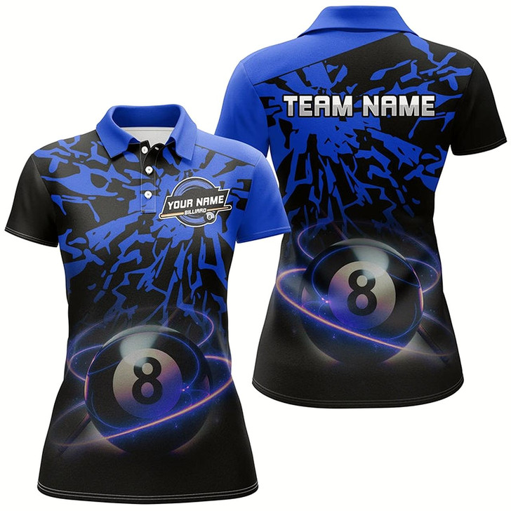 Goofygear Personalized Blue Billiard Ball 8 Thunder Pool Shirts For Women Custom Billiard Jerseys Short Sleeve
