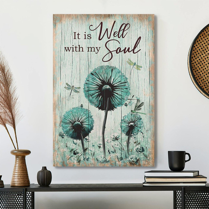 Gorgeous Dandelion Just Breathe Canvas Wall Art With Scripture And Bible Verse For Calm Christian Decor